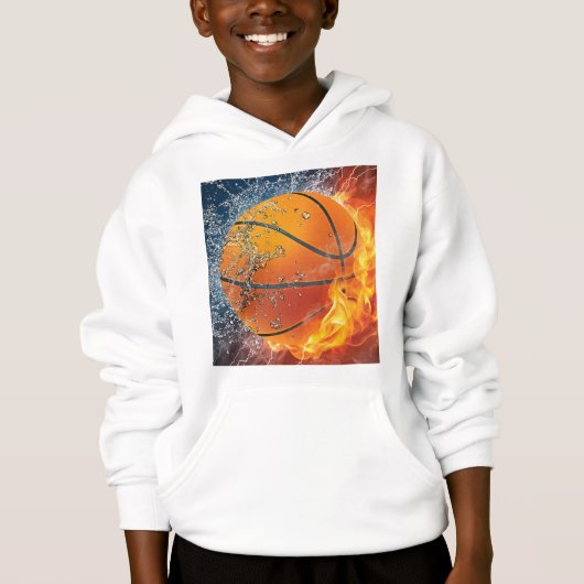 Vlammende basketbalworp kussen (Voorkant)