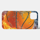 Vlammende basketbalworp kussen Case-Mate iPhone case (Achterkant (horizontaal))