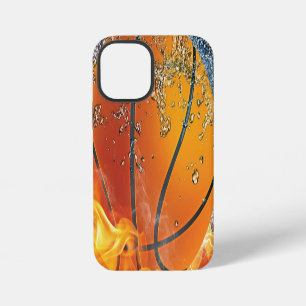 Vlammende basketbalworp kussen iPhone 12 mini hoesje