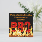 Vlammende BBQ-uitnodiging Kaart (Staand voorkant)