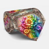 Vlammende Das | Regenboem Bloemen Nep Glitter (Opgerold)