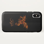 Vlammende Draak op Zwarte Persoonlijk Case-Mate iPhone Case (Achterkant (horizontaal))