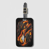 Vlammende elektrische gitaar met gedurfde tekst bagagelabel (Voorkant (verticaal))