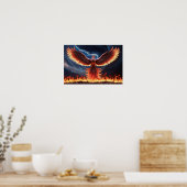 Vlammende Fenix Verrijst uit de As Poster (Keuken)