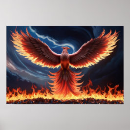Vlammende Fenix Verrijst uit de As Poster