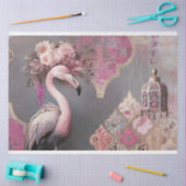 Vlammende Flamingo Bloem- en Arabesklantaarn Tissuepapier (Craft)