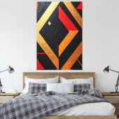 Vlammende Geometrieën Canvas Afdruk (Insitu (Slaapkamer))