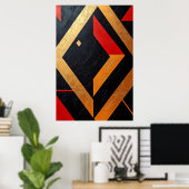 Vlammende Geometrieën Poster (Thuiskantoor)