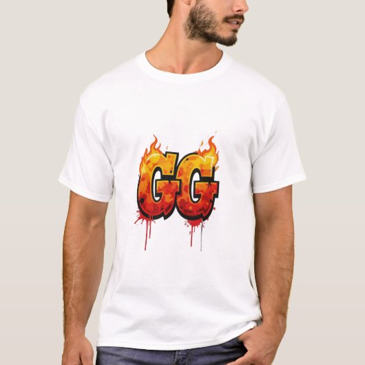 🔥 Vlammende "GG" Graffiti Stijl T-shirt (Voorkant)