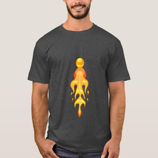 Vlammende gouden drakenbal t-shirt (Voorkant)