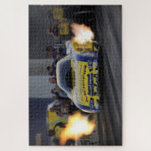 Vlammende Grappige Auto Drag Racer Sporten Legpuzzel (Verticaal)