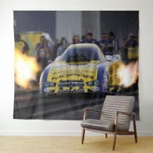 Vlammende Grappige Auto Drag Racer Sporten