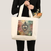 Vlammende Hart Jumbo Boodschappentas Grote Tote Bag (Voorkant (product))