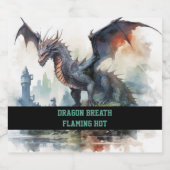 vlammende hete draak likeurfles etiket (Enkel label)