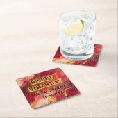 Vlammende hete rode en gouden alcoholinkt kartonnen onderzetters (Insitu)