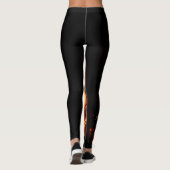 Vlammende Hete Vlammen op Zwart Leggings (Achterkant)