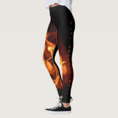 Vlammende Hete Vlammen op Zwart Leggings (Links)