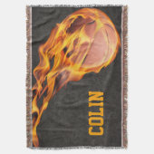 Vlammende hete vurige basketbal deken (Voorkant Verticaal)