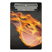 Vlammende hete vurige basketbal mini klembord (Voorkant)