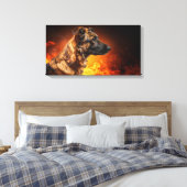 Vlammende hond canvas afdruk (Insitu (Slaapkamer))