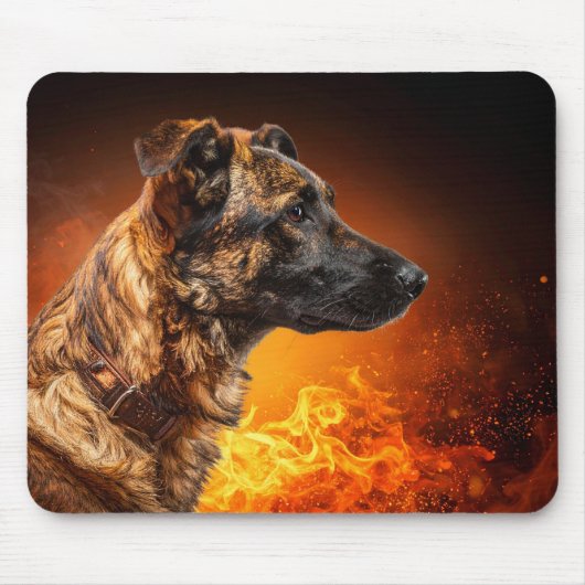 Vlammende hond muismat (Voorkant)