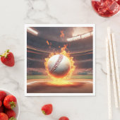 Vlammende honkbal in stadion servet (Insitu)