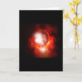 Vlammende honkbal Wenskaarten Kaart (Gele Bloem)