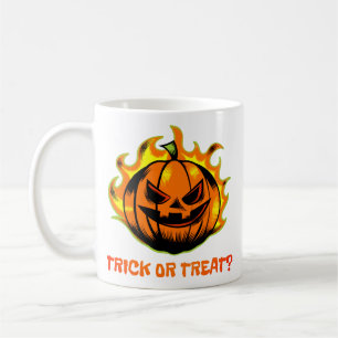 Vlammende Jack-O'-Lantern Trick or Treat? –Hallowe Koffiemok
