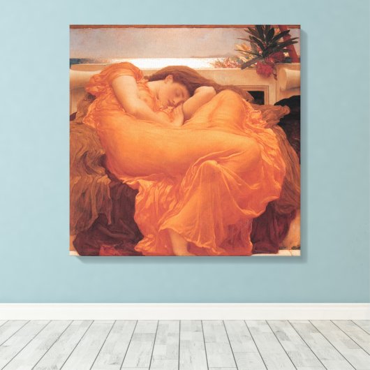 Vlammende juni ~ Lord Frederick Leighton Canvas Afdruk (Insitu (Houten vloer))