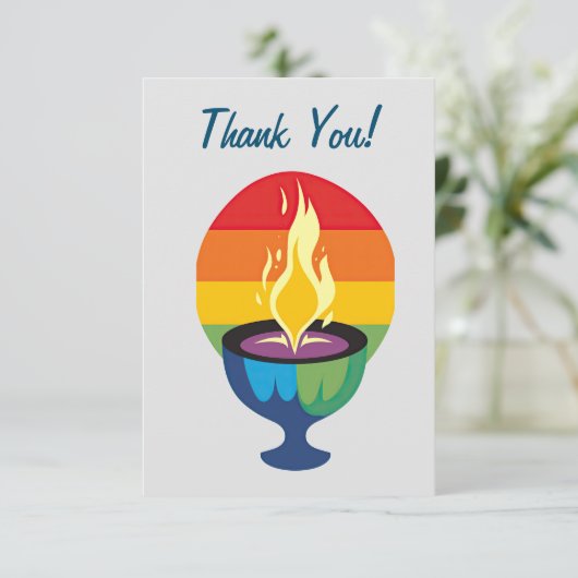 Vlammende kelk bedankkaart (Staand voorkant)