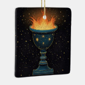 Vlammende kelk in de lucht keramisch ornament (Rechts)