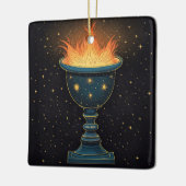 Vlammende kelk in de lucht keramisch ornament (Links)