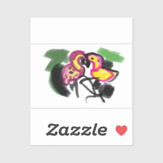 Vlammende liefde  sticker (Vel)