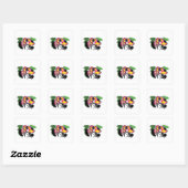 Vlammende liefde  vierkante sticker (Vel)