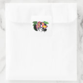 Vlammende liefde  vierkante sticker (Tas)