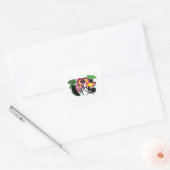 Vlammende liefde  vierkante sticker (Envelop)
