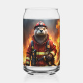 **"Vlammende Moed: De Otter Brandweer"** Blikvorm Glas (Voorkant)