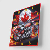 Vlammende motorritten onder de Canadese hemel Vierkante Klok (Hoek)