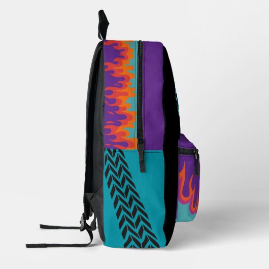 Vlammende Muscle Car Snoep Paint Paarse Blauwgroen Bedrukte Rugzak (Links)