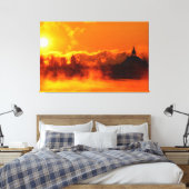 Vlammende ochtend zonsopgang in Helsinki canvas ku (Insitu (Slaapkamer))
