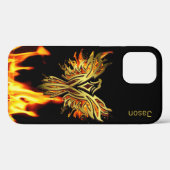 Vlammende Phoenix op Zwarte Case-Mate  iPhone Case (Achterkant (horizontaal))