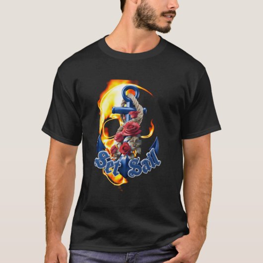 Vlammende Piratenschedel  Privateer T-shirt (Voorkant)