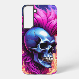 Vlammende Punk schedel telefoonhoesje Samsung Galaxy Hoesje