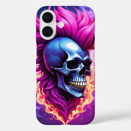 Vlammende Punk Skull iPhone / iPad case (Achterkant)