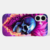Vlammende Punk Skull iPhone / iPad case (Achterkant (horizontaal))