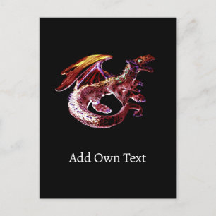 Vlammende Rode Draak Wyvern Inferno Kracht Wezen Briefkaart