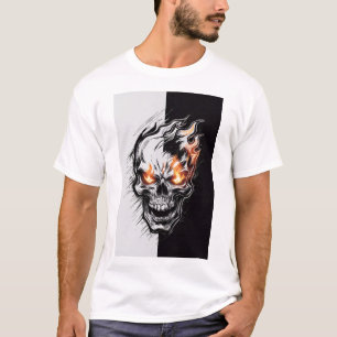 Vlammende schedel - Gotisch ontwerp T-shirt