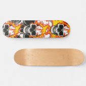 Vlammende Schedel in Brand Persoonlijk Skateboard (Horizontaal)