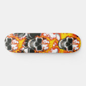 Vlammende Schedel in Brand Persoonlijk Skateboard (Horizontaal)