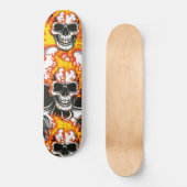 Vlammende Schedel in Brand Persoonlijk Skateboard (Voorkant)
